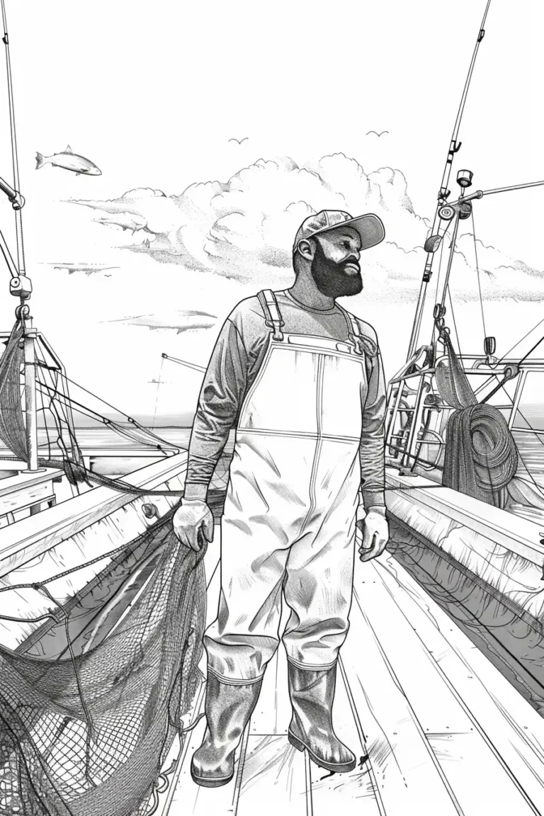 Black Fisherman at Fishing Farm ai prompt preview