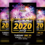 Black, Golden Festive New Year’s Eve Party Flyer Template