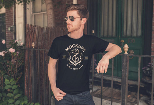 Black Mens T-Shirt Mockup