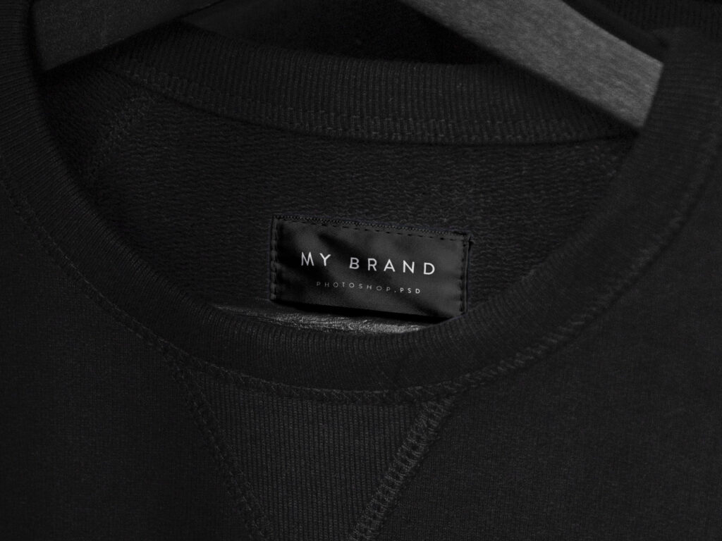 Black Minimal Clothing Label Mockup