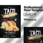 Black Modern Taco Tuesday Flyer Template