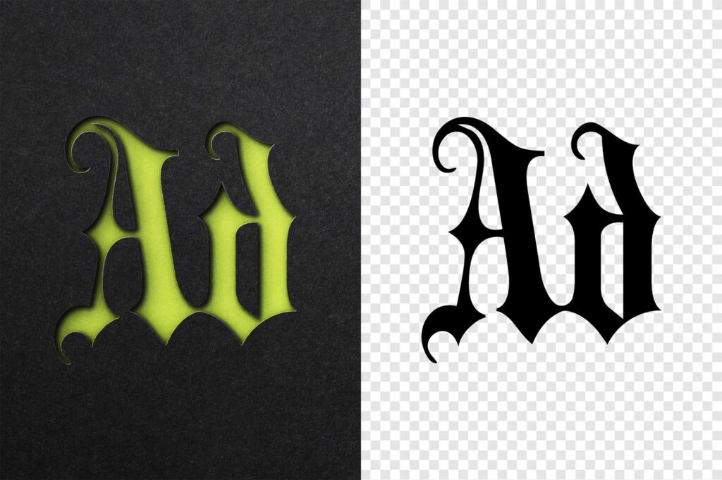 Black Paper Cutout Mockup / Text Effect