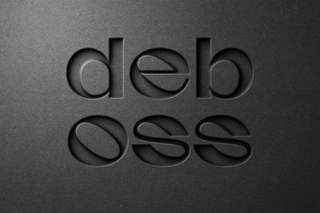 Black Paper Debossed Effect / Logo Mockup