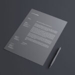 Black Simple Letterhead Mockup with Pen