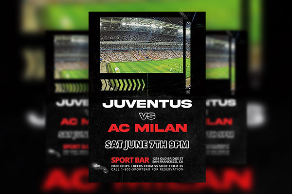 Black-Themed Soccer \ Sports Events Flyer Template