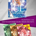 Blue, Cold, Icy Winter Party Flyer Template