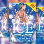 Blue, Cold, Icy Winter Party Flyer Template