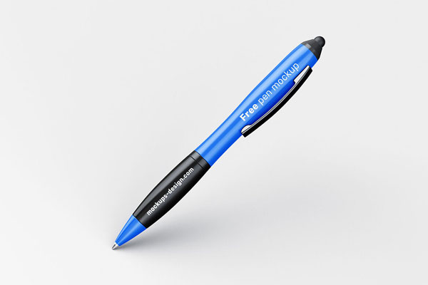 Blue Pen Mockup in a Different Angle