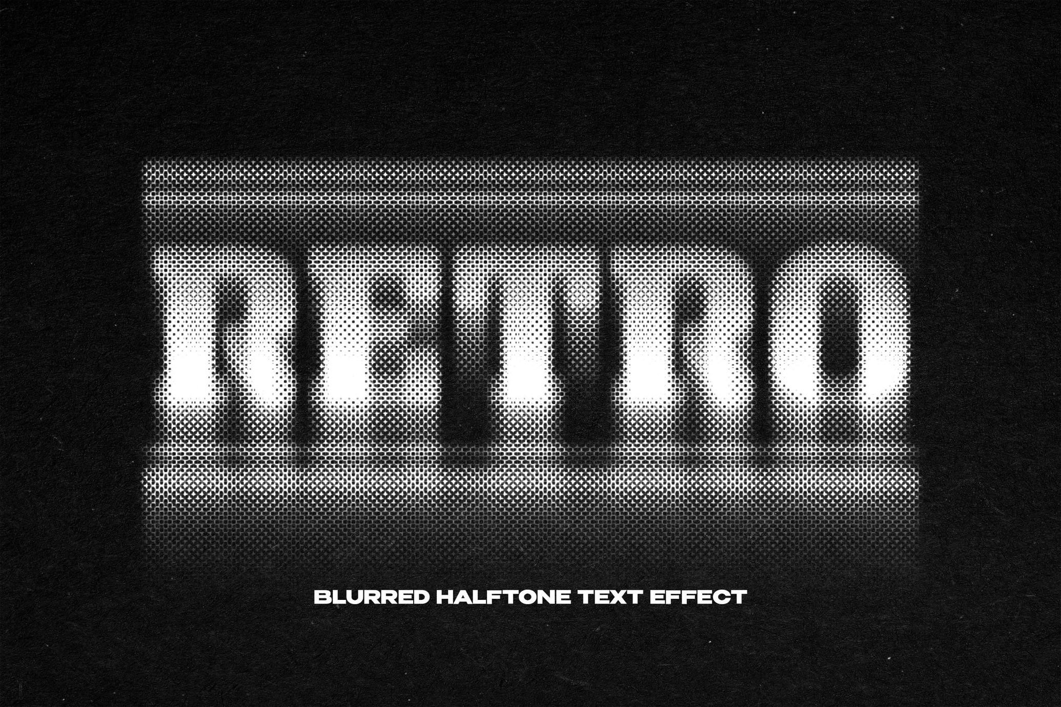 Free Blurred Halftone Text Effect / Logo Mockup PSD Template