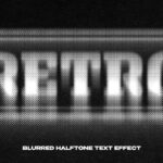 Blurred Halftone Text Effect / Logo Mockup