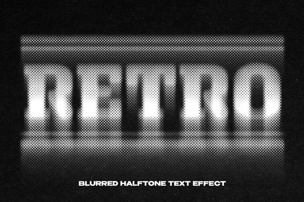 Blurred Halftone Text Effect / Logo Mockup