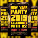 Bold Border New Year Party Flyer Template