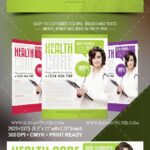 Border Clean Bold Health Care Flyer and Facebook Cover Templates