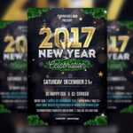 Border Sparkly New Year Party Flyer Template