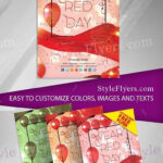 Border Sparkly Wear Red Day Flyer Template