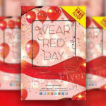 Border Sparkly Wear Red Day Flyer Template