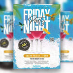 Border Tropical Cocktail Party Flyer Template