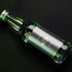 Bottle Label Mockup with Metallic Wrap