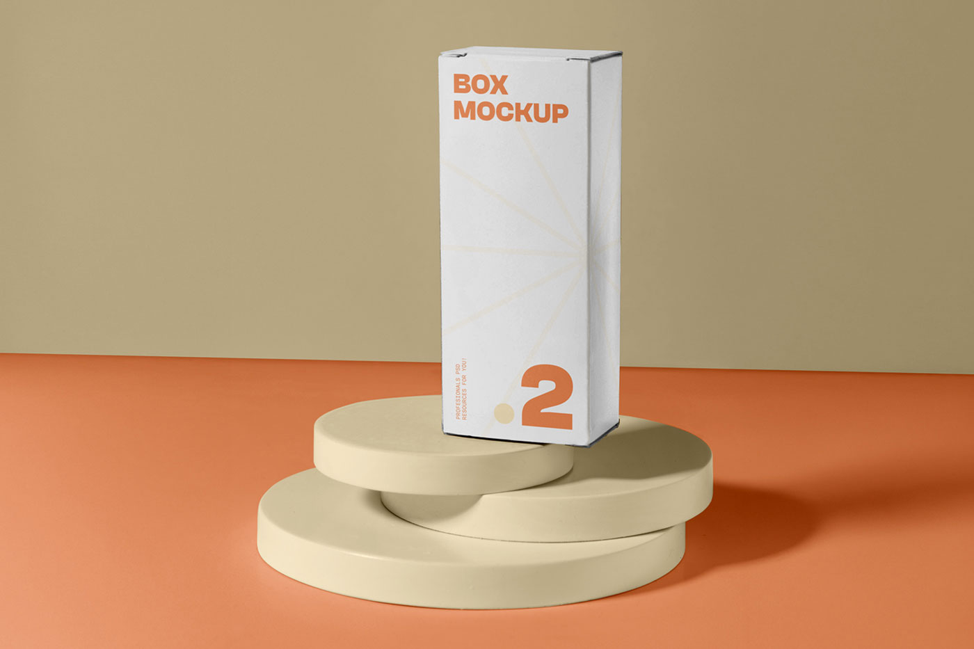 Free Box Standing on Stands Mockup PSD Template