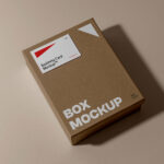 Box with Business Card Mockup