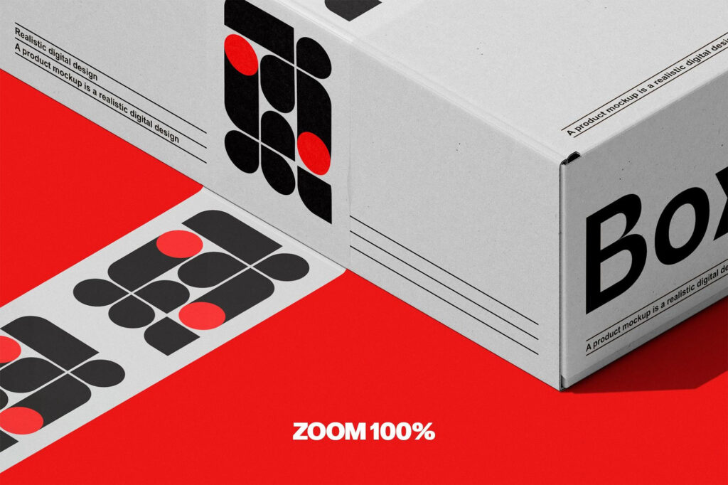 Box with Duct Tape Branding Mockup
