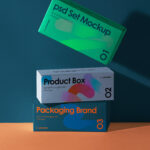 Boxes Packaging Mockup in Facing View