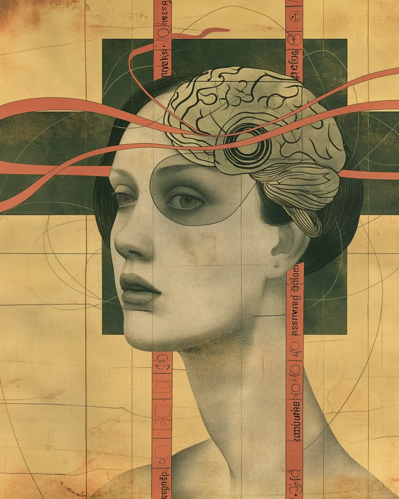 Brain Illustration with Ribbons