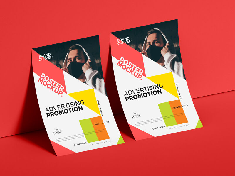 Brand Curved Paper Poster Mockup