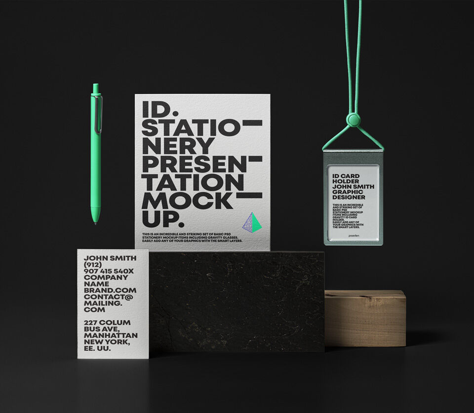 Brand Identity Mockup with Customizable Background