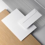 Branding Mockup Featuring A4 Letterhead and Envelope in Perspective