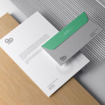 Branding Mockup Featuring A4 Letterhead and Envelope in Perspective