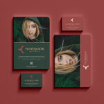 Branding Mockup Featuring Notebooks and Business Cards in Top View