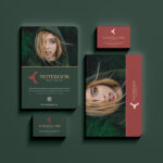 Branding Mockup Featuring Notebooks and Business Cards in Top View