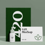 Branding Mockup Standing in Front View Featuring a Dispensing Bottle