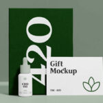 Branding Mockup Standing in Front View Featuring a Dispensing Bottle