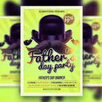 Bright Illustrative Fathers’ Day Party Flyer Template and Facebook Cover