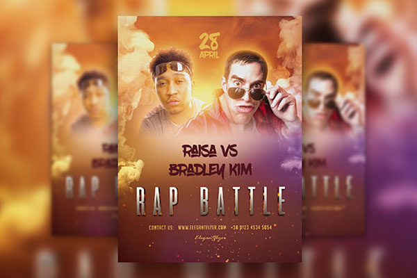 Bright Modern Hip Hop Rap Battle Event Flyer Template