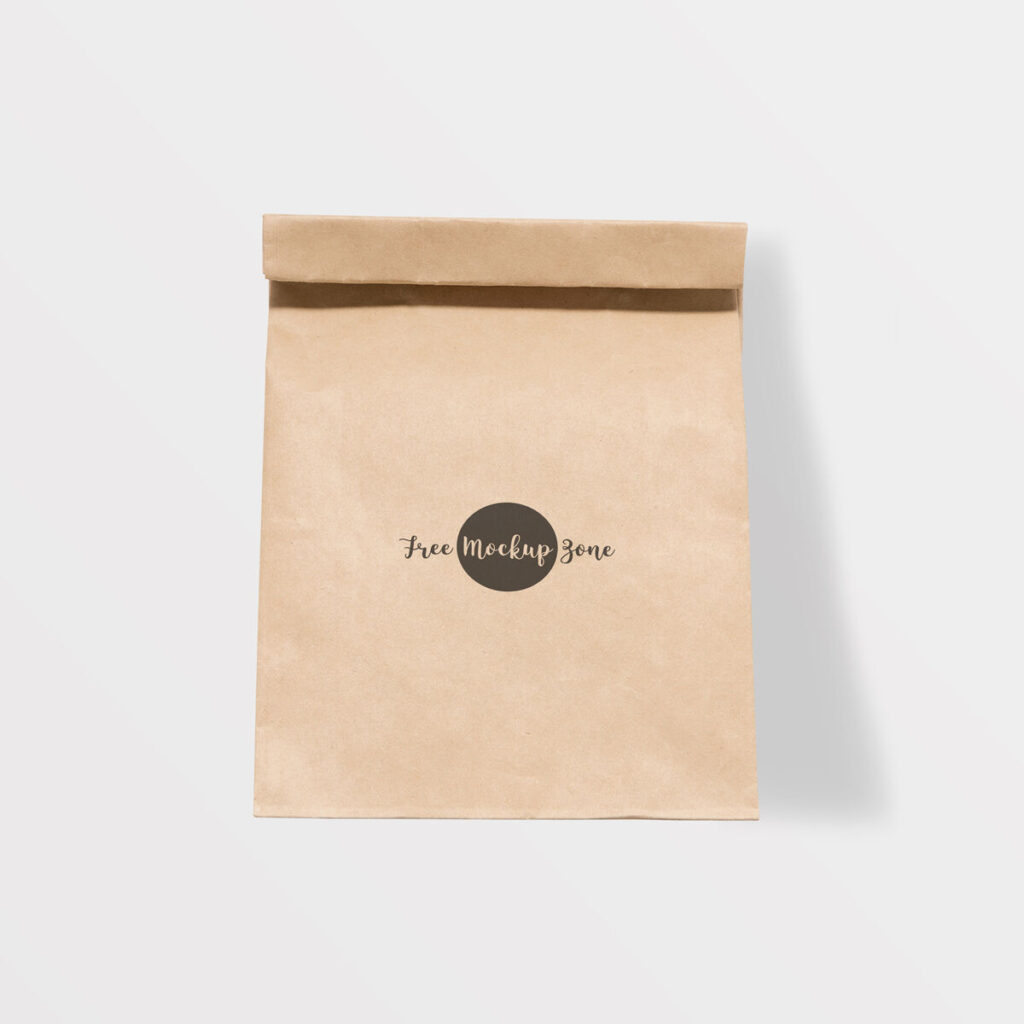 Brown Paper Burger Bag Mockup