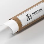 Brown Paper Tube Packaging with White Label Mockup