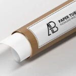 Brown Paper Tube Packaging with White Label Mockup
