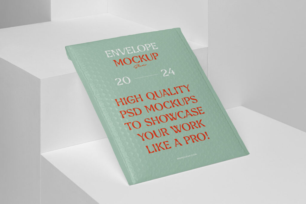 Bubble Envelop Mockup in Perspective View