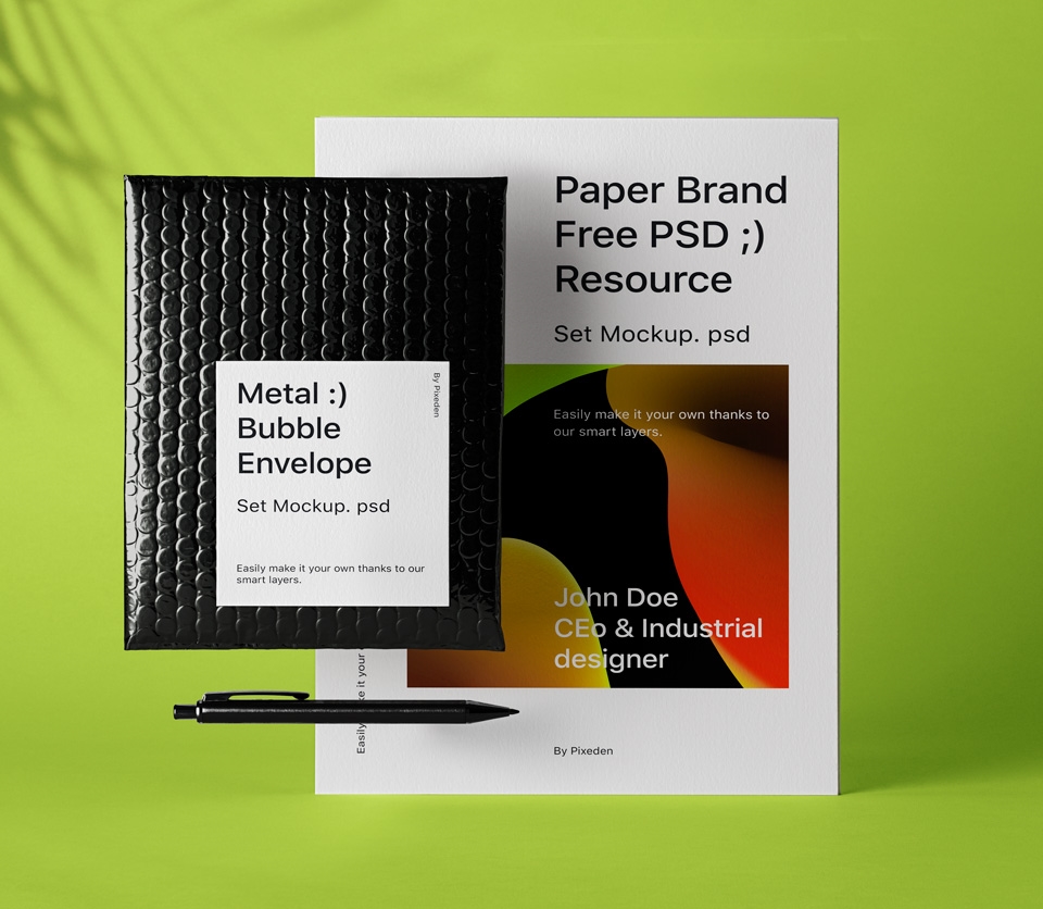 Bubble Envelope Mockup Featuring Letterhead