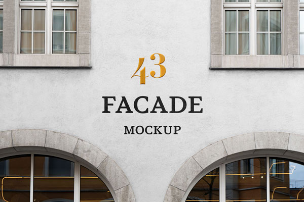 Front View Building Facade Mockup