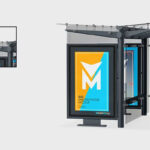 Bus Shelter Poster Mockup in 3 Sights