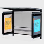 Bus Stop Advertising Billboard Mockup in 3 Views