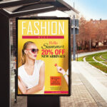 Bus Stop Billboard Mockup in Urban Setting