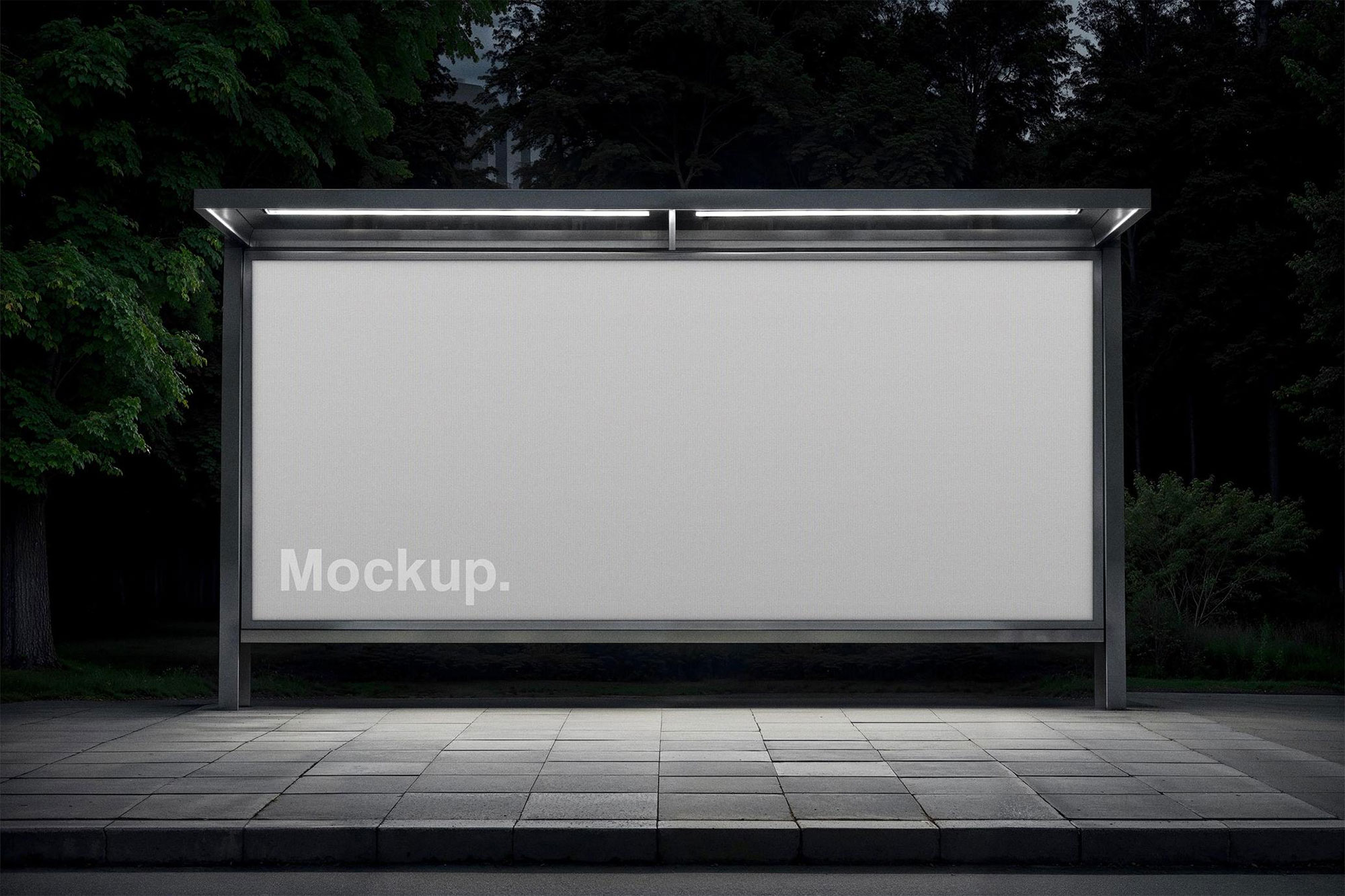 Free Bus Stop Mockup PSD Template