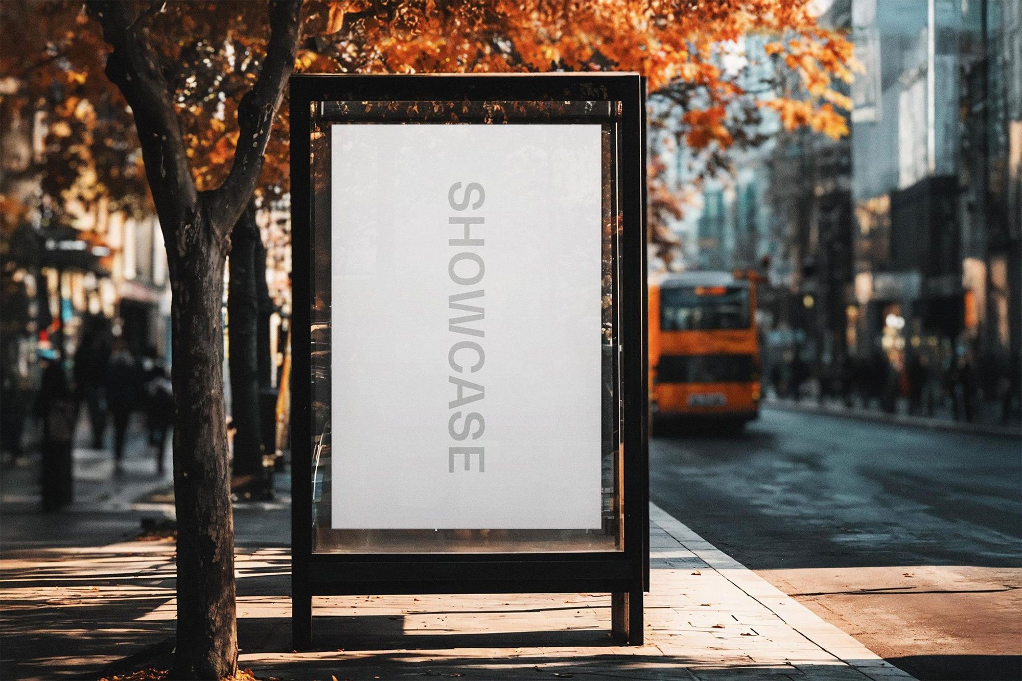 Free Bus Stop Poster Mockup PSD Template