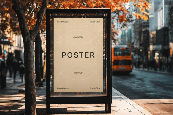Bus Stop Poster Mockup