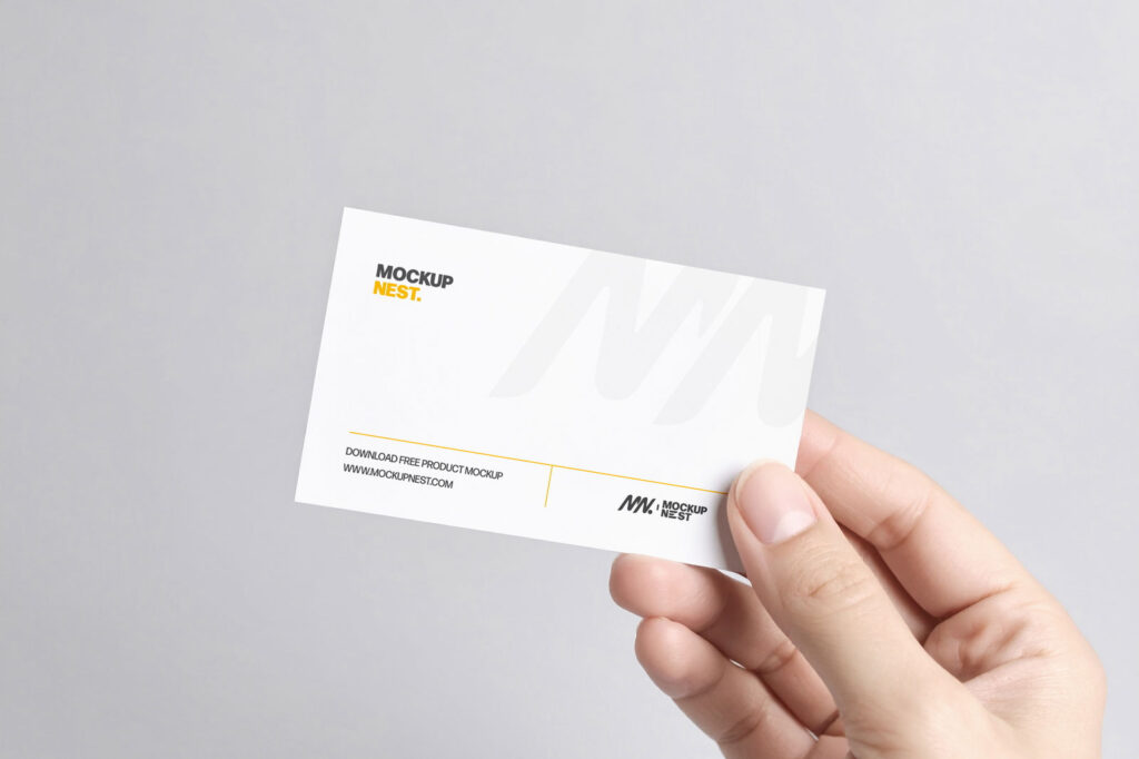 Business Card Holding by Hand Mockup